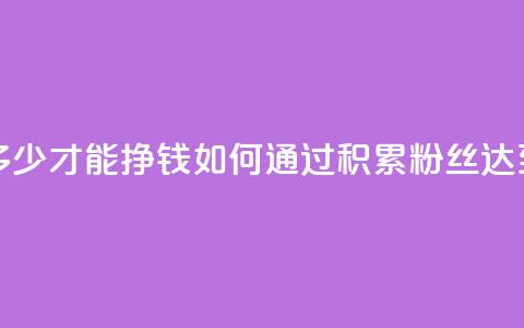粉丝要达到多少才能挣钱(如何通过积累粉丝达到盈利？)  第1张