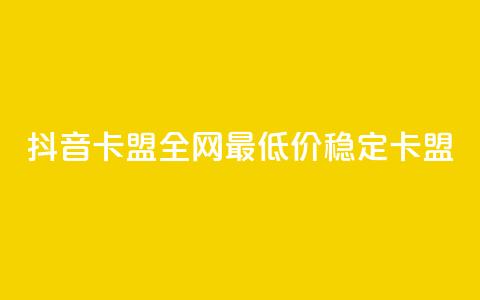 抖音卡盟全网最低价稳定卡盟,卡密进货渠道 - 抖音业务下单卡盟 24自助下单服务平台  第1张