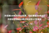 抖音刷1000粉丝网站免费，轻松赚取1000粉丝！抖音运营秘籍全解亿乐社区SUP货源站