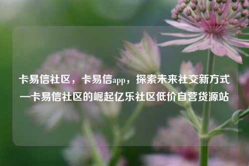 卡易信社区，卡易信app，探索未来社交新方式—卡易信社区的崛起亿乐社区低价自营货源站  第1张
