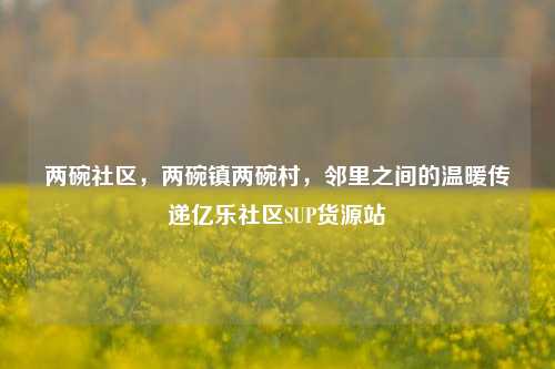 两碗社区，两碗镇两碗村	，邻里之间的温暖传递亿乐社区SUP货源站  第1张