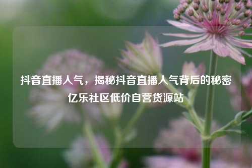 抖音直播人气	，揭秘抖音直播人气背后的秘密亿乐社区低价自营货源站  第1张