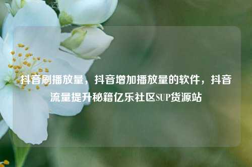 抖音刷播放量	，抖音增加播放量的软件，抖音流量提升秘籍亿乐社区SUP货源站  第1张