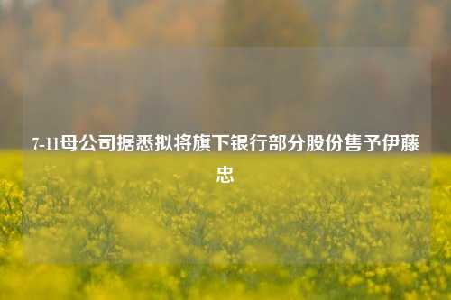 7-11母公司据悉拟将旗下银行部分股份售予伊藤忠  第1张