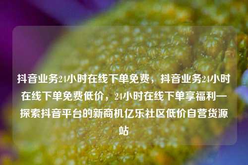 抖音业务24小时在线下单免费，抖音业务24小时在线下单免费低价	，24小时在线下单享福利—探索抖音平台的新商机亿乐社区低价自营货源站  第1张